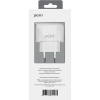 Зарядное устройство сетевое PERO TC10 USB-C 20W + USB-A Fast Charge белый