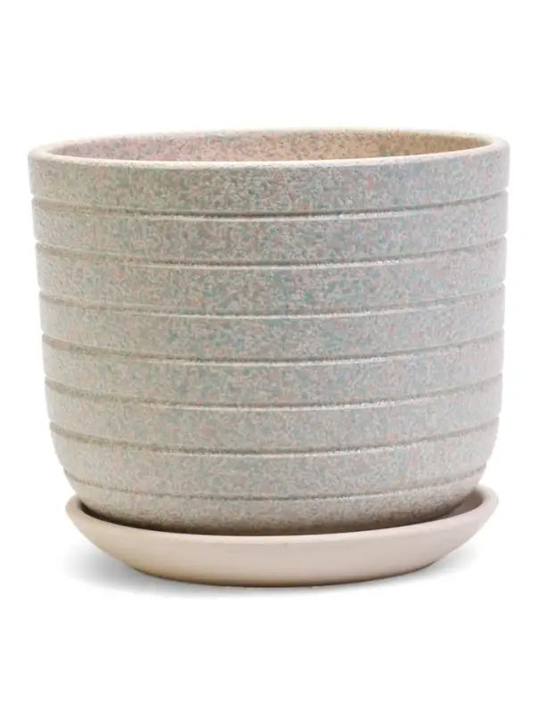 Горшок цветочный  с поддоном 1,6 л, белый керамика  Горшок цветочный  с поддоном 1,6 л, белый керамика "Пряности" (М)