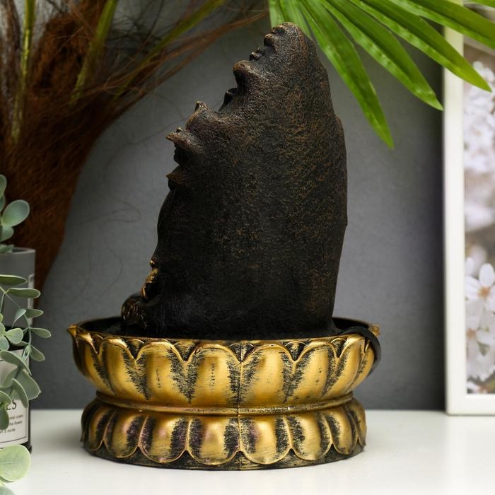 Фонтан настольный от сети, подсветка Фонтан настольный от сети, подсветка "Золотой Ганеша на ажурном троне" 28х20,5х20,5 см