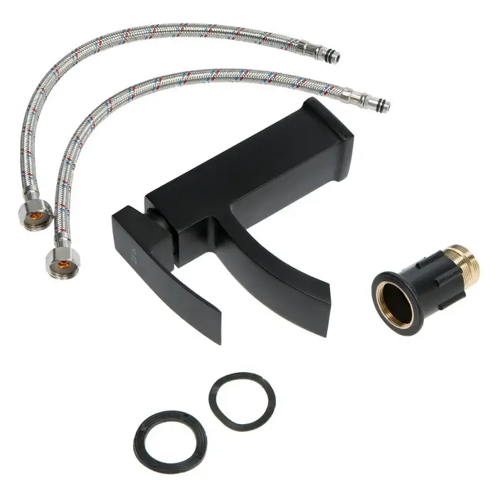 Смеситель для раковины ZEIN Z2738, квадратный, дизайнерский, картридж керамика 35 мм, черный