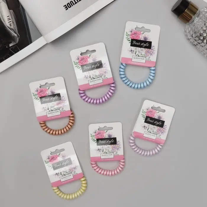 Резинка для волос «Пружинка», яркая полоса, d=5.5 см, МИКС