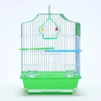 Клетка для птиц укомплектованная Bd-1/4f, 30 х 23 х 39 см, зелёная (фасовка 12 шт)