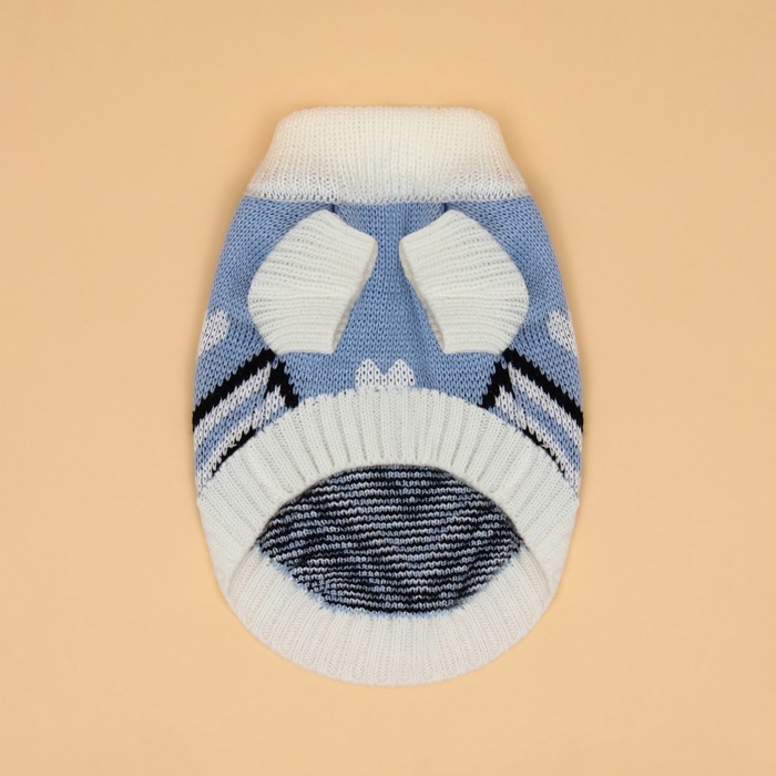 Свитер  Свитер "Волна", S (ДС 23, ОШ 23, ОГ 26-45 см), голубой