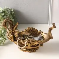 Подставка для мелочей "Девушка с драконом" 20,5х32х17 см, бронза