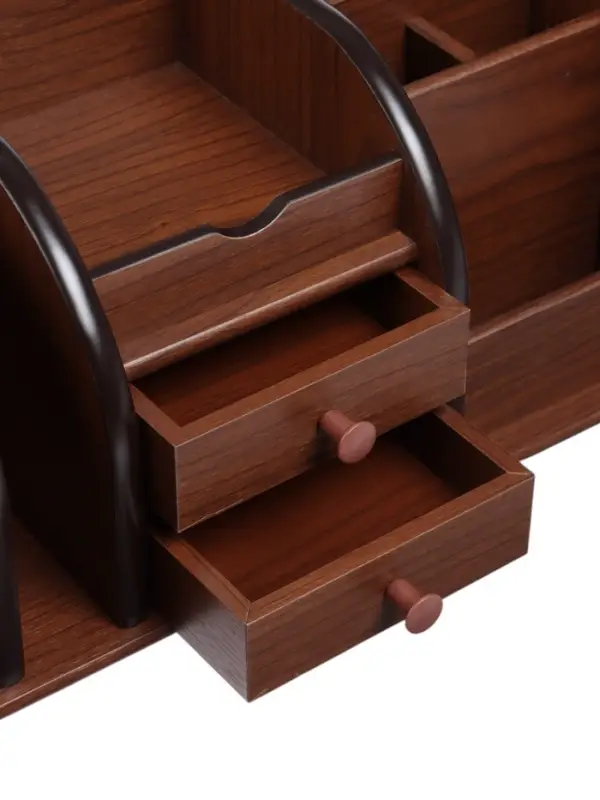 Органайзер 7 секций, 2 выдвижных ящика, серия Орех с кантом темным, 16&times;30&times;15 см