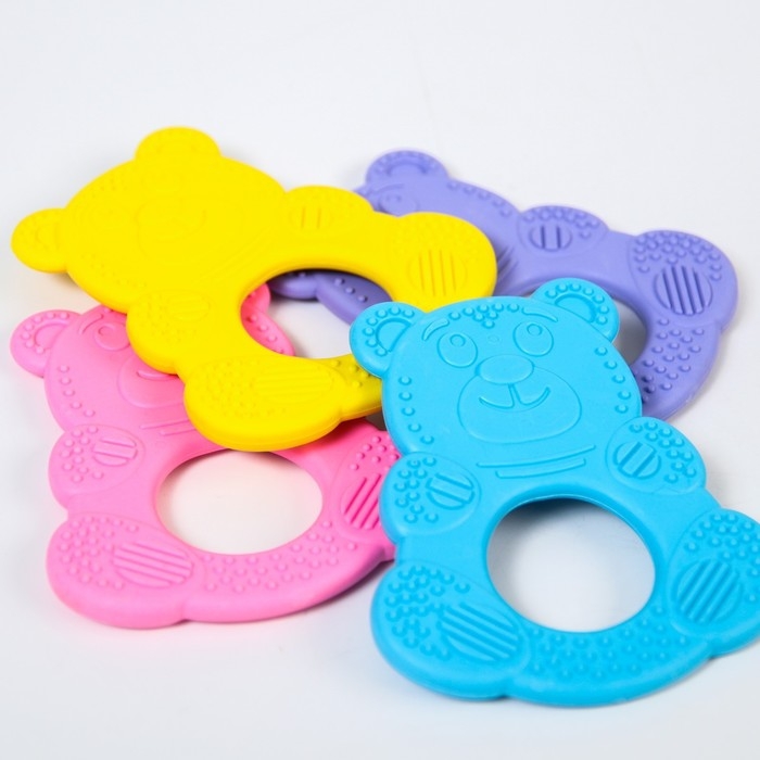 Прорезыватель силиконовый «Мишутка», цвет МИКС, КНОПА Прорезыватель силиконовый «Мишутка», цвет МИКС, КНОПА