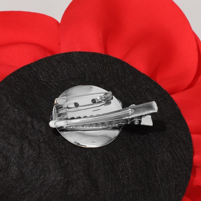 Брошь текстильная «Цветок» камелия, цвет красный Брошь текстильная «Цветок» камелия, цвет красный