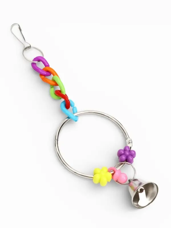 Игрушка для птиц &laquo;Кольцо и бусы&raquo;, 20&times;7 см, с колокольчиками, цвет МИКС