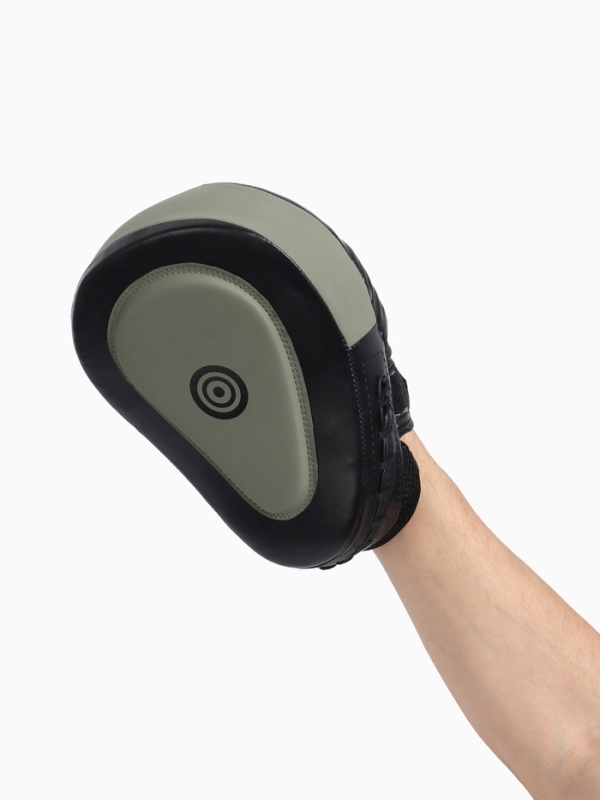 Лапы боксёрские изогнутые FIGHT EMPIRE, GEL-TECH, ПУ, чёрно-зелёные, пара