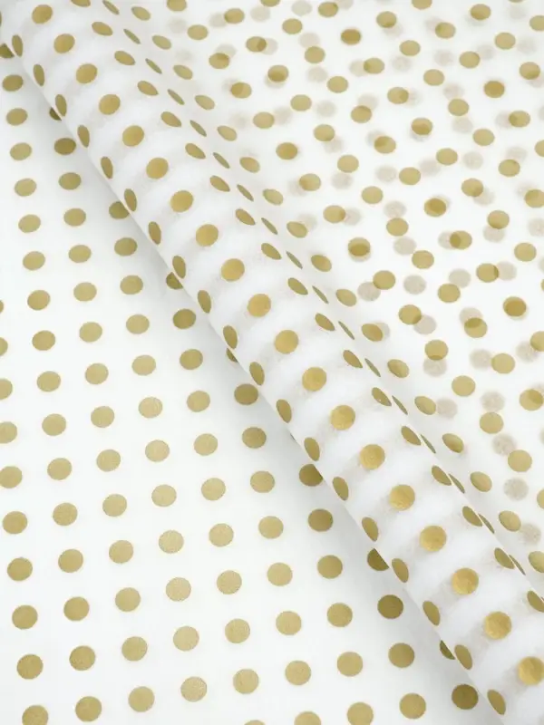 Бумага упаковочная тишью &laquo;Золото, горох&raquo;, 50&times;70 см