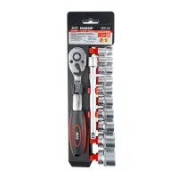 Набор головок торцевых с аксессуарами 3/8"DR (10-24 мм) (12 предметов) AVS NG38-12P