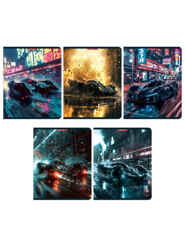 Тетрадь 96л лин Ночные гонки, обл карт, УФ-лак, МИКС Тетрадь 96л лин Ночные гонки, обл карт, УФ-лак, МИКС