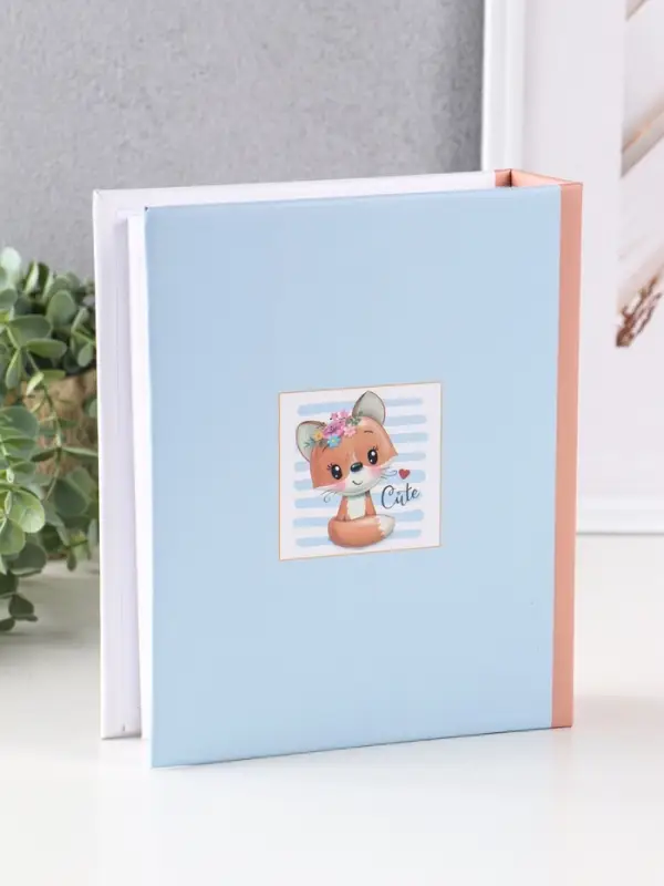 Фотоальбом 200 фото 10X15см, Фотоальбом 200 фото 10X15см,"Лисёнок с цветочками", ПП карм.