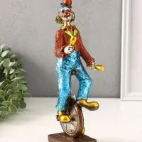 Фигура полистоун &laquo;Клоун-жонглёр на моноколесе&raquo;, 9&times;9&times;28.3 см