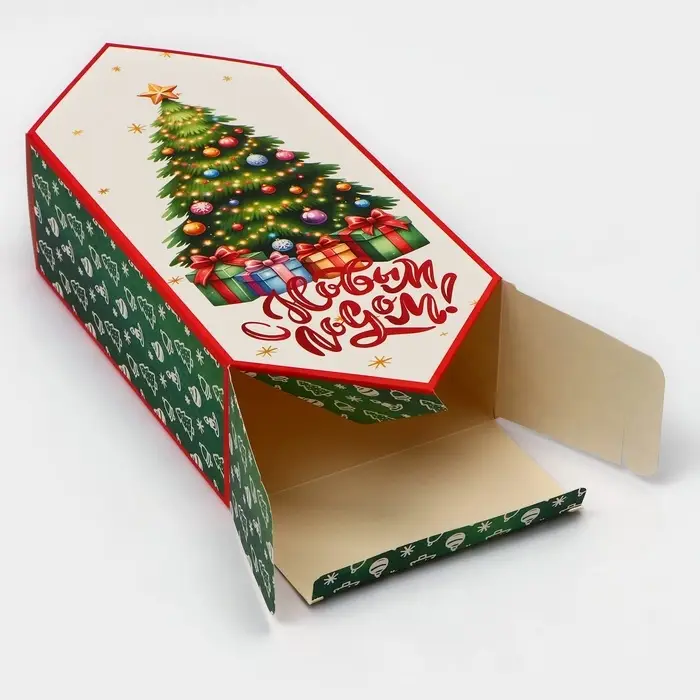 Подарочная коробка - конфета новогодняя складная «Ёлочка», 14 х 22 х 8 см. Подарочная коробка - конфета новогодняя складная «Ёлочка», 14 х 22 х 8 см.