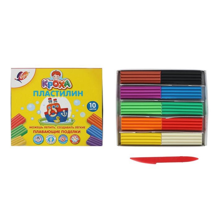 Пластилин плавающий 10 цветов  Пластилин плавающий 10 цветов "Кроха"