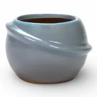 Декоративный горшок для цветов &laquo;Сатурн&raquo;, 6&times;8.8&times;8.5 см, керамический, голубое, Greengo