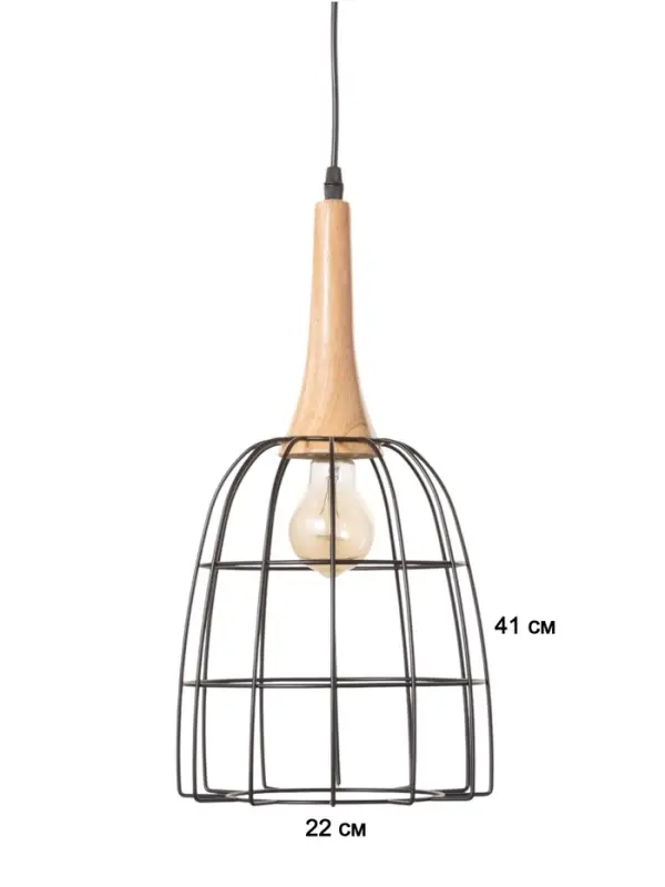 Светильник BayerLux &laquo;Чикаго&raquo;, 1&times;40 Вт, Е27, черный/коричневый, 24.5&times;24.5&times;44(144) см