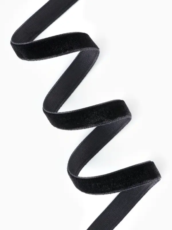 Лента бархатная, 10 мм, 18&plusmn;1 м, чёрная №03