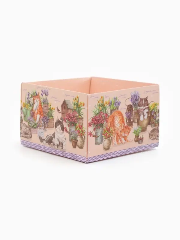 Коробка самосборная &laquo;Коты&raquo;, размер 11.5&times;11.5&times;7 см, плотность 270 г/м&sup2;