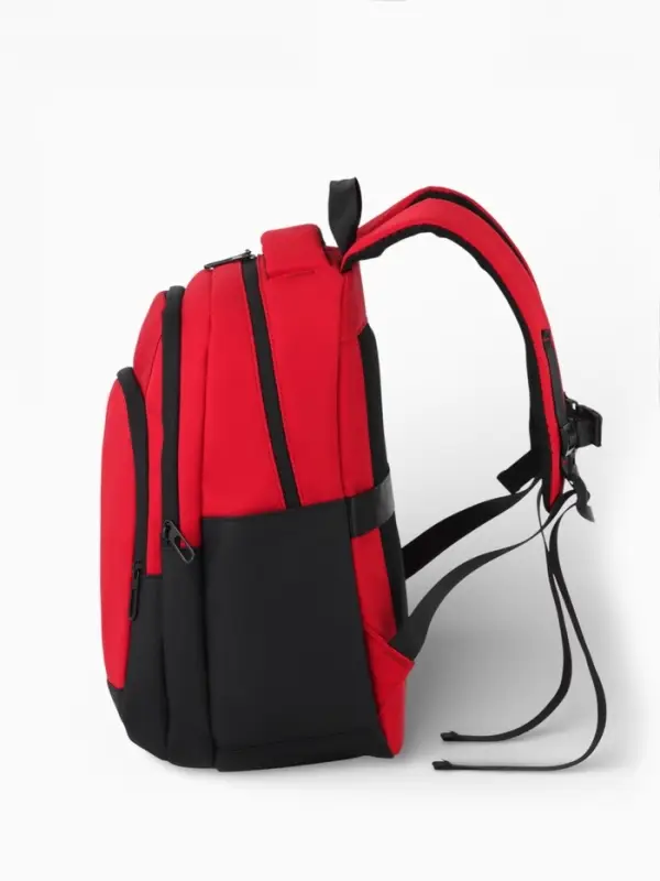 Рюкзак, 27*14*38,5 см, 2 отд 3н/карм, Комби, Водонепрон. дно, красный/черн