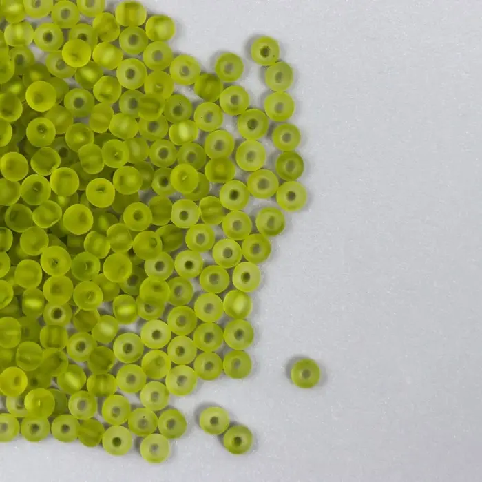 Бисер стекло 8/0  Бисер стекло 8/0 "Матовый полупрозрачный. Горчица" 10 гр