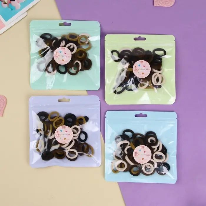 Резинка для волос  Резинка для волос "Классика махрушка" (набор 50 шт) 2 см, коричневый