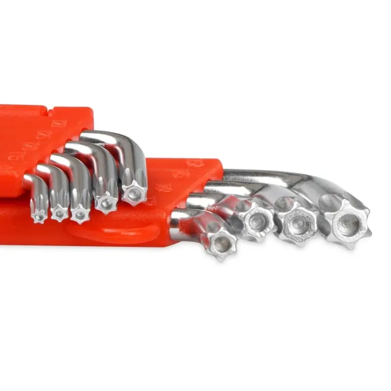 Набор ключей торцевых изогнутых TORX с отверстием 9 предметов (T10-T50) AVS TXL-9H