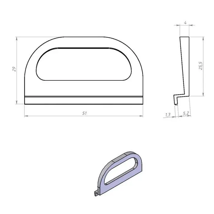 Ручка для москитной сетки ТУНДРА, пластиковая, 1 шт.