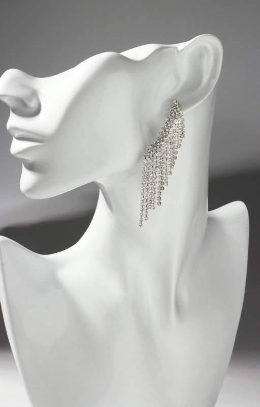 Серьги висячие со стразами «Вечное сияние» водопад, цвет белый в серебре Серьги висячие со стразами «Вечное сияние» водопад, цвет белый в серебре