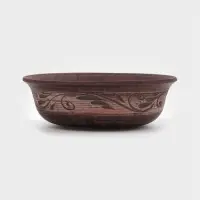 Тарелка глубокая &laquo;Ангоб&raquo;, 550 мл, 16&times;5 см, красная глина