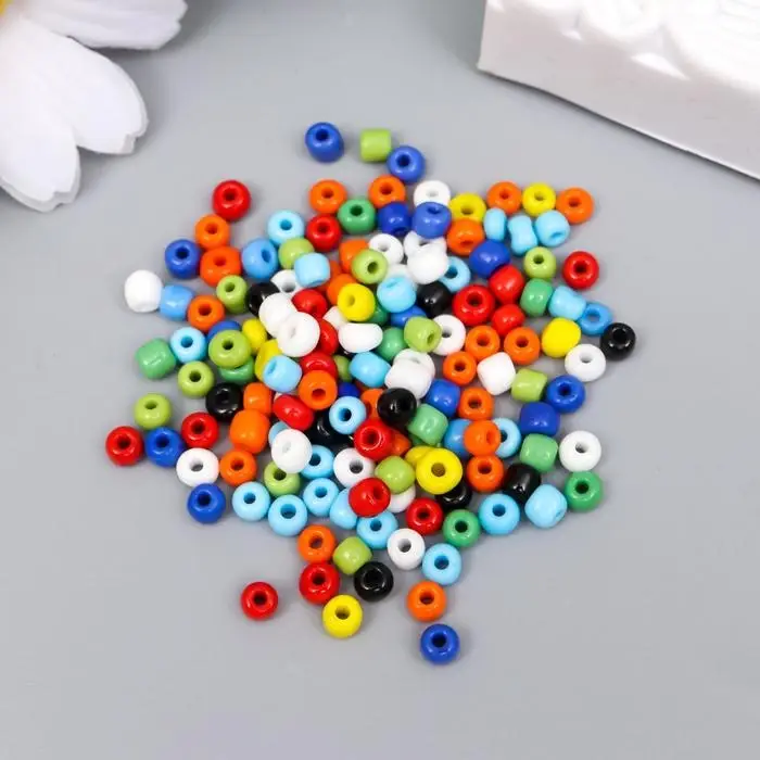Бисер круглый 6/0  Бисер круглый 6/0 "Разноцветный"  30 гр(+ /- 2гр)