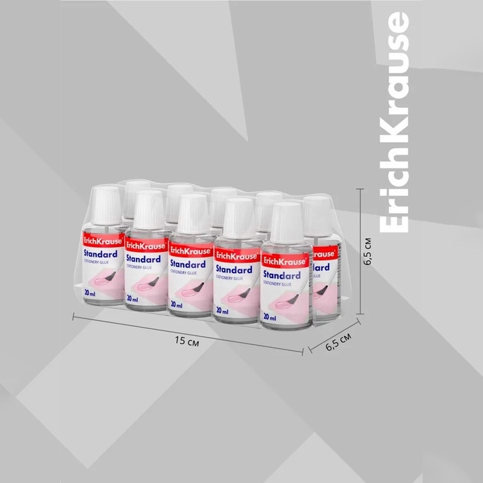 Клей канцелярский ErichKrause Standard, 20 мл, с кисточкой