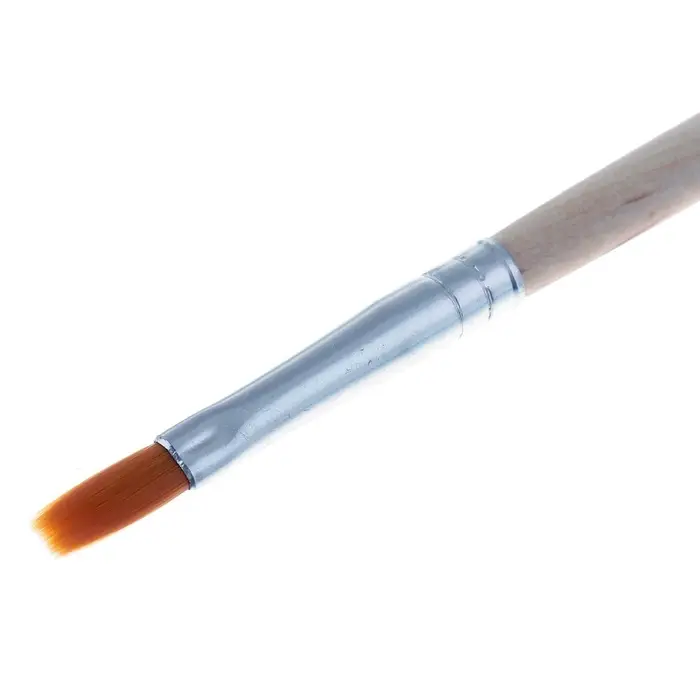 Кисть для рисования, нейлон, № 6, плоская, деревянная ручка, международный размер