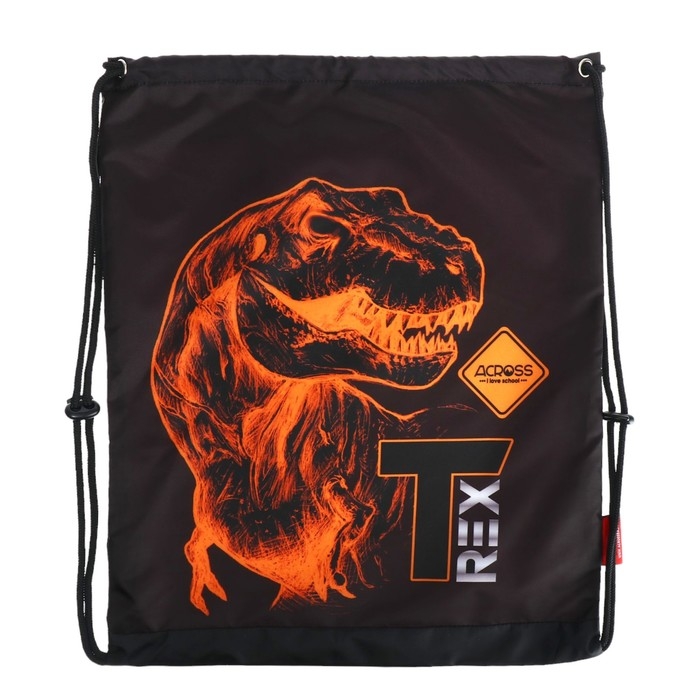 Рюкзак школьный 37 x 28 x 13см, эргономичная спинка, Across 557, + мешок, черный/оранжевый Рюкзак школьный 37 x 28 x 13см, эргономичная спинка, Across 557, + мешок, черный/оранжевый
