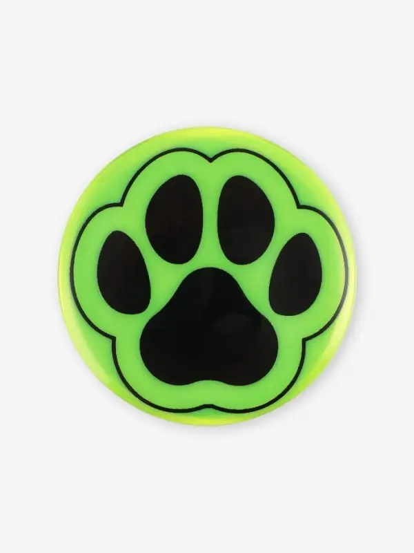 Светоотражающий значок &laquo;Лапка&raquo;, d=5.8 см, жёлтый