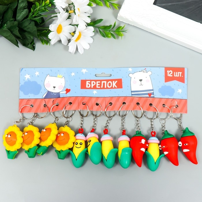 Брелок резина Брелок резина "Овощи с глазками" МИКС 5х3,5 см