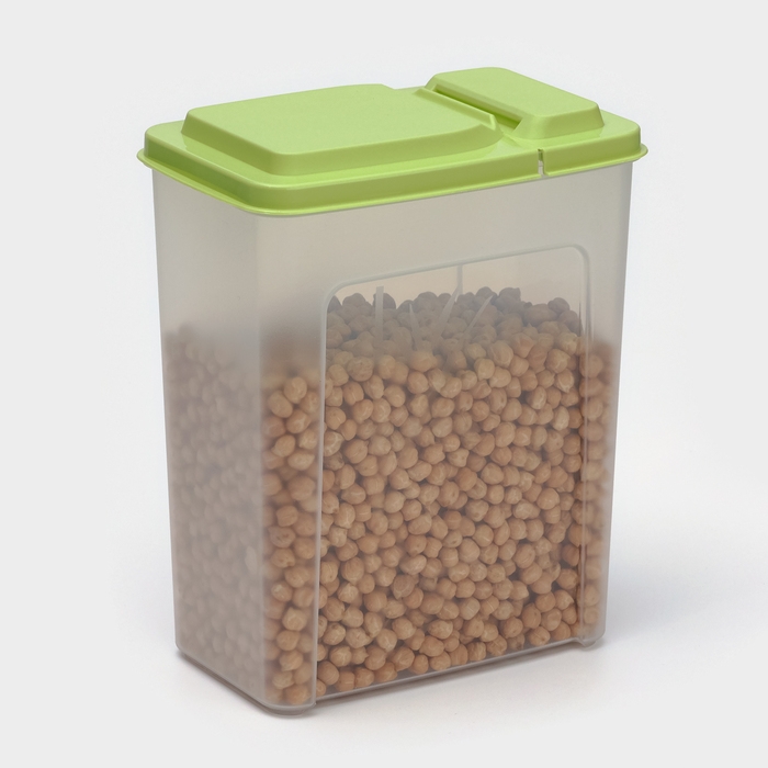 Ёмкость для сыпучих продуктов, 1,75 л, прозрачный, крышка МИКС