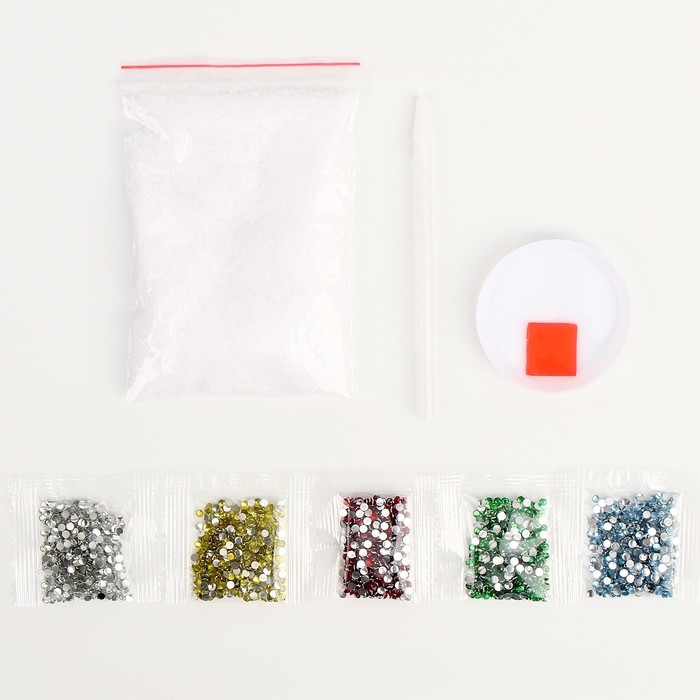 Алмазная мозаика на новый год для детей с частичным заполнением в рамке с растущим снегом «Снеговик», новогодний набор для творчества Алмазная мозаика на новый год для детей с частичным заполнением в рамке с растущим снегом «Снеговик», новогодний набор для творчества