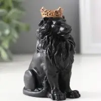 Фигура «Лев в короне», 9×4×6.5 см, чёрная
