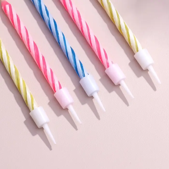 Свечи для торта «Спираль», незадуваемые, 10 шт., 10 подставок Свечи для торта «Спираль», незадуваемые, 10 шт., 10 подставок