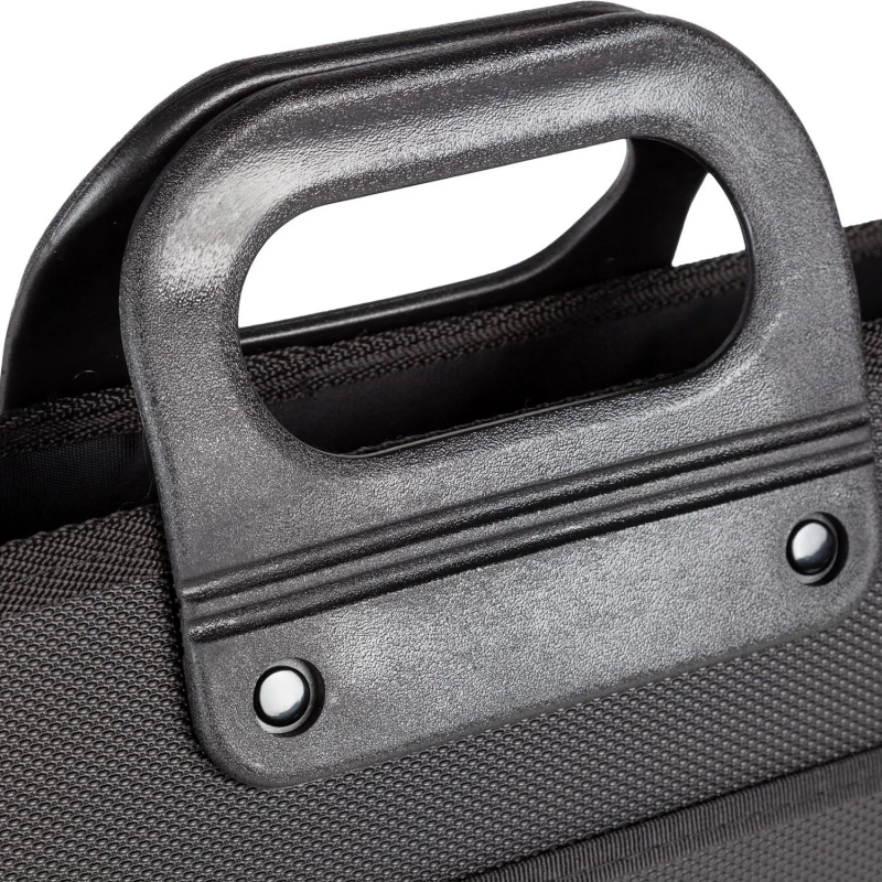 Папка-портфель пласт на 4 отд А4+ 390x320, усилен. ручка, черн