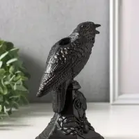 Подсвечник на 1 свечу &laquo;Ворон&raquo;, гипс, 16&times;9 см, чёрный