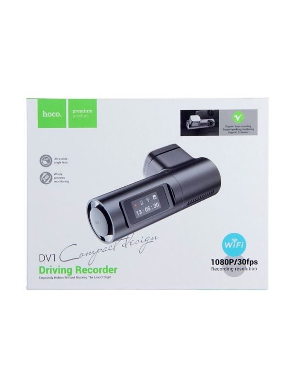 Автомобильный видеорегистратор Hoco, DV1, 1080p видео, черный Автомобильный видеорегистратор Hoco, DV1, 1080p видео, черный