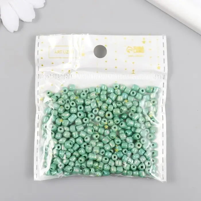 Бисер стекло 6/0  Бисер стекло 6/0 "Хамелеон. Мята" эффект керамики 30 гр