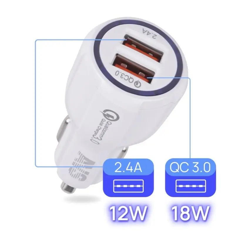 USB автомобильное зарядное устройство AVS 2 порта UC-123 Quick Charge (3А)