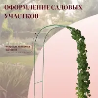 Арка садовая, 230&times;125&times;50 см, для вьющихся растений, металлическая, зелёная, &laquo;Сетка&raquo;, Greengo