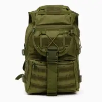 Рюкзак тактический туристический Storm tactic, 40 л, с карманами, однотонный, оливковый