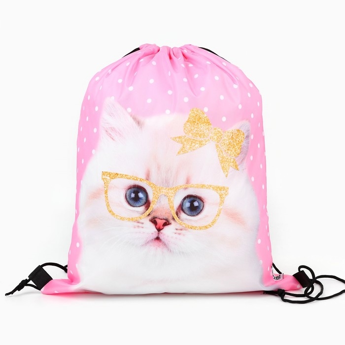 Мешок для обуви «Милый котёнок»  болоньевый материал, 30 х 40 см Мешок для обуви «Милый котёнок»  болоньевый материал, 30 х 40 см