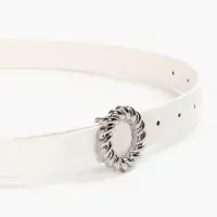 Ремень жен 04-01-02-04, Сент0525,  2,3*0,2*107 см, пряжка металл, белый